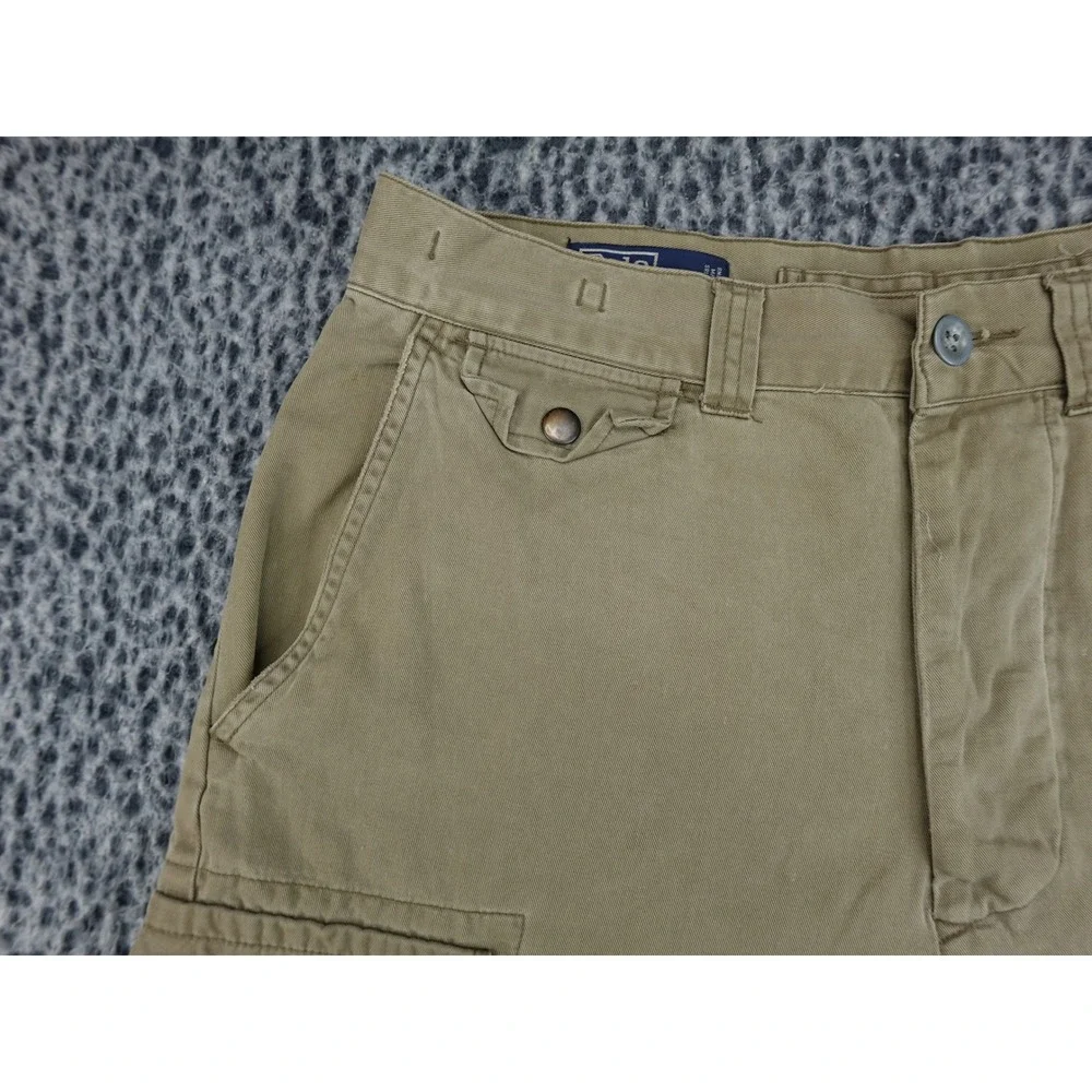 Polo Ralph Lauren Cargo Shorts Mens 34 Khaki‎ Tan Raw Hem Utility Twill